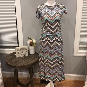 Mint zig zag midi dress